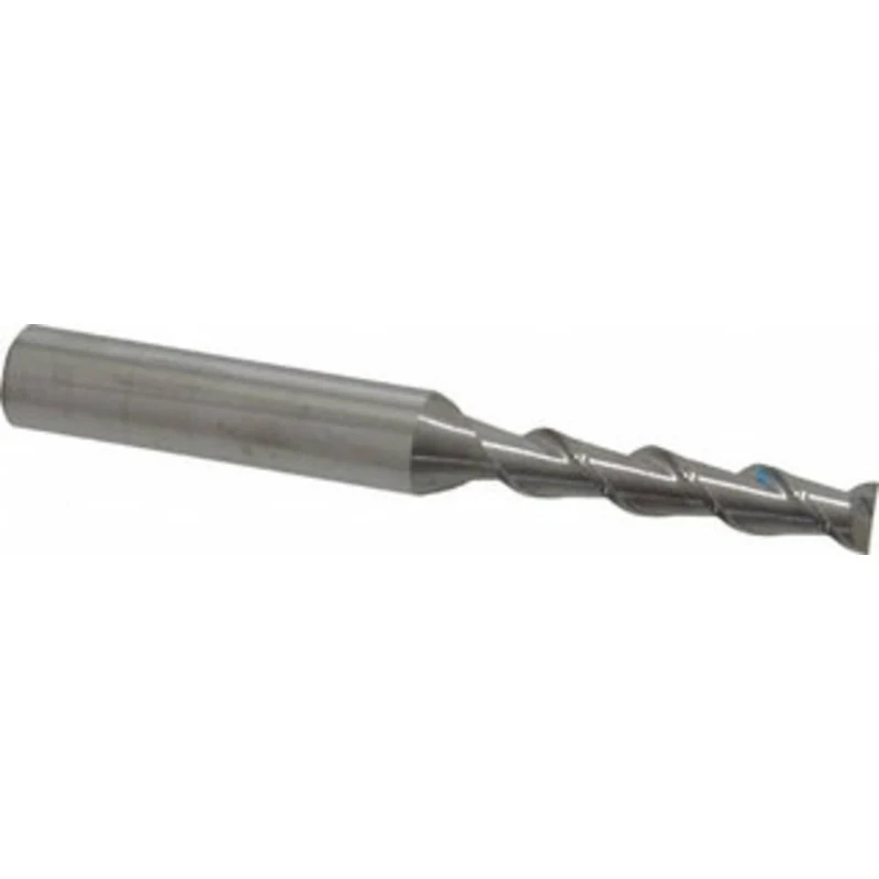 KYOCERA SGS 1/4, 1-1/4 LOC, 3/8 Shank Diam, 3-1/16 OAL, 2 Flute, Solid Carbide Square End Mill Single End, Uncoated, ...